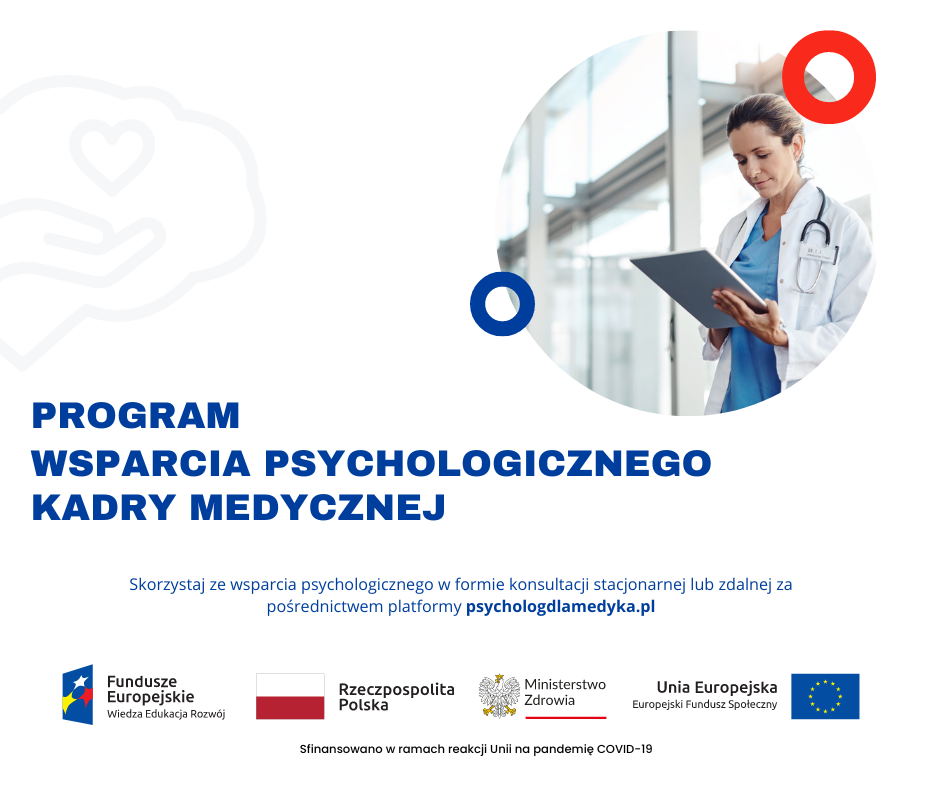 Grafika promująca program wsparcia psychologicznego kadry medycznej