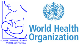 Logo Komitetu Upowszechnienia Karmienia Piersią i WHO